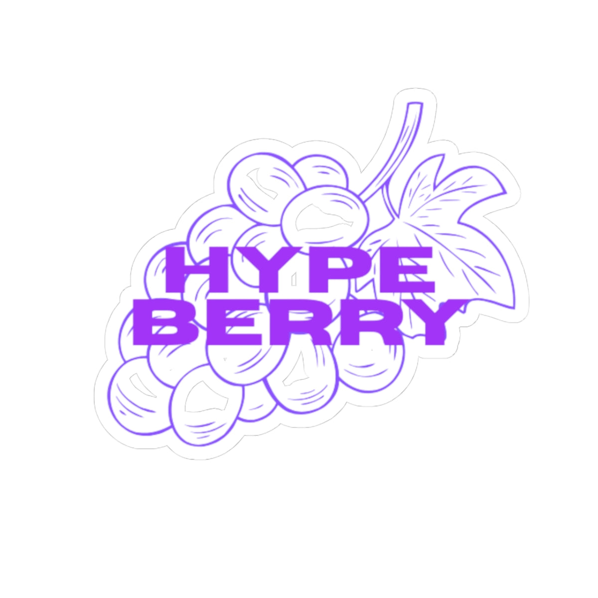 Hypeberry Kiss-Cut Sticker — Retro Grape Graphic Laptop Decal