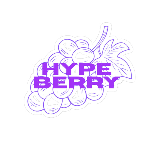 Hypeberry Kiss-Cut Sticker — Retro Grape Graphic Laptop Decal
