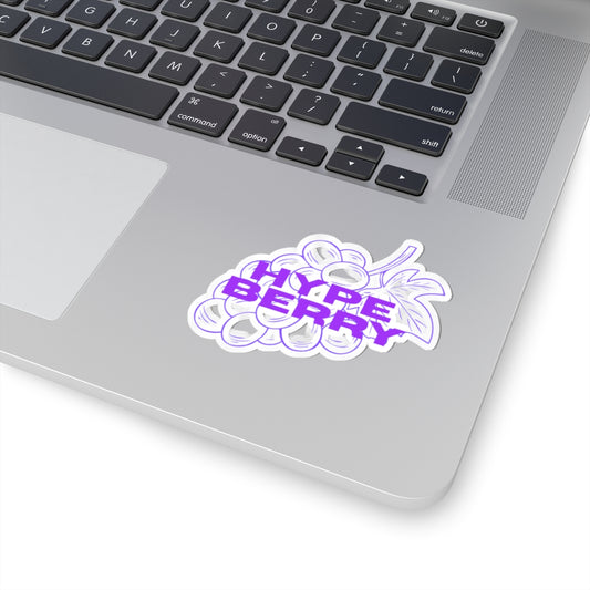 Hypeberry Kiss-Cut Sticker — Retro Grape Graphic Laptop Decal
