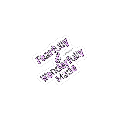 Fearfully & Wonderfully Made Kiss-Cut Sticker | Bible Verse Faith Decal
