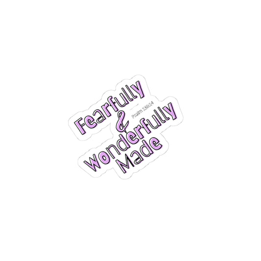 Fearfully & Wonderfully Made Kiss-Cut Sticker | Bible Verse Faith Decal