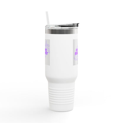 HypeBerry 40oz Insulated Travel Mug — Large Stainless Tumbler with Straw