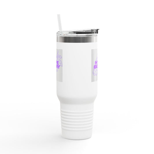 HypeBerry 40oz Insulated Travel Mug — Large Stainless Tumbler with Straw