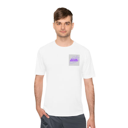 HypeBerry Moisture-Wicking Graphic Tee — Retro Purple Berry Logo Performance Shirt