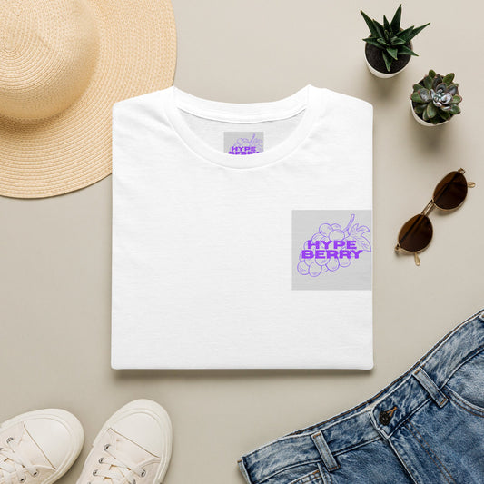 HypeBerry Pocket Tee — Retro Purple Berry Logo Graphic T-Shirt
